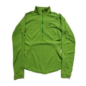 Arc'teryx Womens Lime Green Delta LT Grid HalfZip Fleece Pullover Gorpcore Small